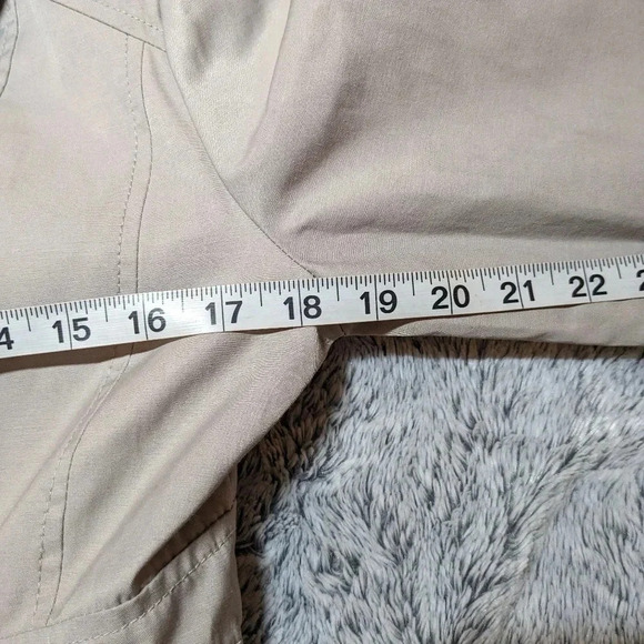 Guess Trench Coat Jacket Long Buttons Medium Gray Silver - Picture 6 of 10